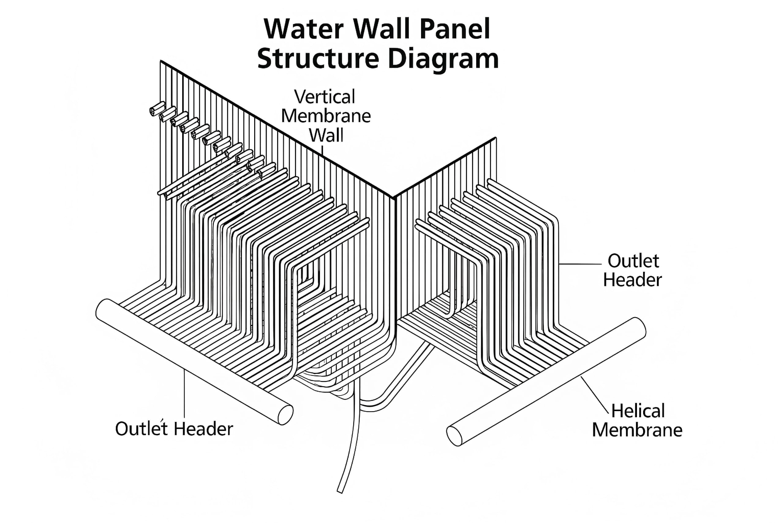Water wall panel membrane construction detail